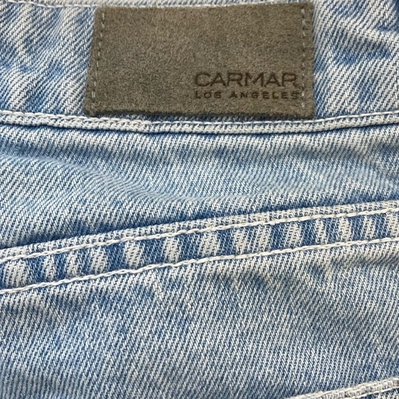 CARMAR LA Juliet High Rise Relaxed Zipper Leg Distressed Raw Hem Jeans - Picture 15 of 16